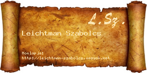 Leichtman Szabolcs névjegykártya